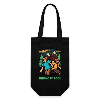 Wir lieben Wandern – Wandern ist cool - Geschenkbeutel für Flaschen - Schwarz - Vorne