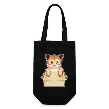 Katze Karton - Geschenkbeutel für Flaschen - Schwarz - Vorne