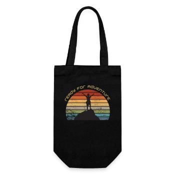 Prêt pour l'aventure - inspirant voyage motivation - Sac à bouteille - noir - Devant