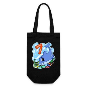7ème anniversaire Motif Dauphin - sept ans - Sac à bouteille - noir - Devant