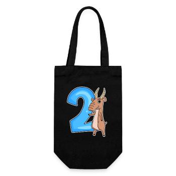 2nd Birthday Motif Saiga Antelope - two years al - Gift Bag for Bottles - black - Front