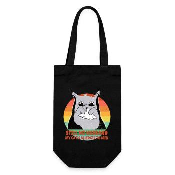 My cat is allergic to men - Geschenkbeutel für Flaschen - Schwarz - Vorne