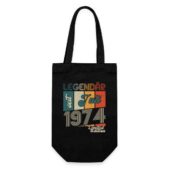 49. Geburtstag Mann legendär Juli Jahrgang 1974 - Geschenkbeutel für Flaschen - Schwarz - Vorne