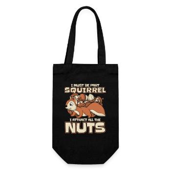 I Attract All The Nuts Squirrel Fuchshörnchen - Geschenkbeutel für Flaschen - Schwarz - Vorne