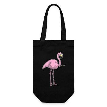Flamingo Teacher Pointing Stick School - Gift Bag for Bottles - black - Front