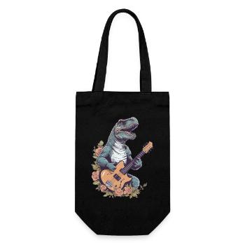 Dinosaure avec guitare pour musiciens - Sac à bouteille - noir - Devant