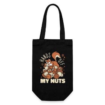 Hands Off My Nuts Grauhörnchen Squirrel - Geschenkbeutel für Flaschen - Schwarz - Vorne
