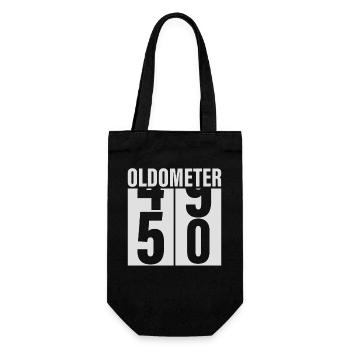 50th birthday Oldometer - Gift Bag for Bottles - black - Front