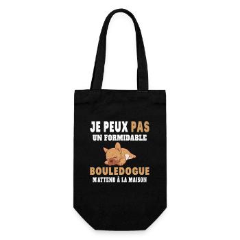 Je Peux Pas un Formidable Bouledogue Humour Cadeau - Sac à bouteille - noir - Devant