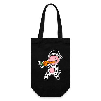 La vache mange la carotte - Sac à bouteille - noir - Devant