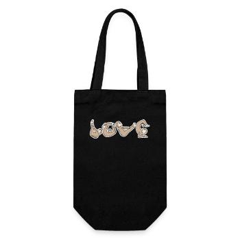 Affe LOVE Yoga - Geschenkbeutel für Flaschen - Schwarz - Vorne