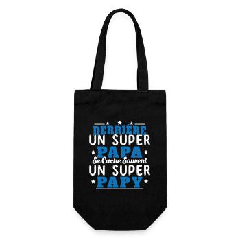 Derrière Un Super Papa Se Cache Un Super Papy - Sac à bouteille - noir - Devant