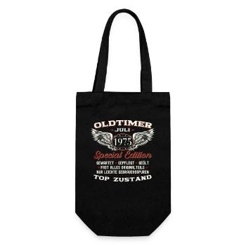 48. Geburtstag Mann Oldtimer Juli Jahrgang 1975 - Geschenkbeutel für Flaschen - Schwarz - Vorne