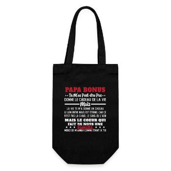 Papa Bonus Cadeau Humour Fête des pères - Sac à bouteille - noir - Devant