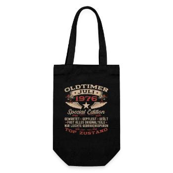 47. Geburtstag Mann Oldtimer Juli Jahrgang 1976 - Geschenkbeutel für Flaschen - Schwarz - Vorne