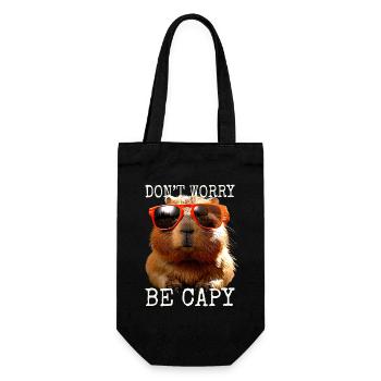 Capybara Dont Worry Be Capy Capybara Rodent - Gift Bag for Bottles - black - Front