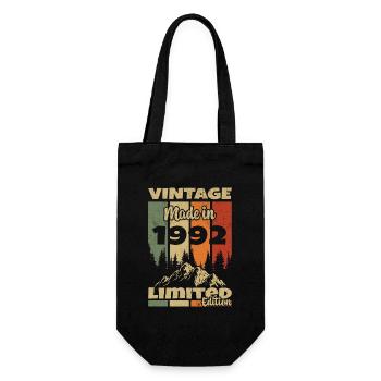 1992 Vintage Born In 1992 Birthday Gift - Gift Bag for Bottles - black - Front