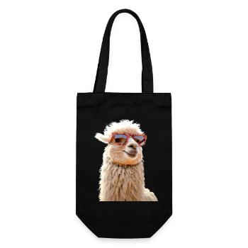 Alpaka Sonnenbrille Lama Papa Mama Liebe Alpakas - Geschenkbeutel für Flaschen - Schwarz - Vorne