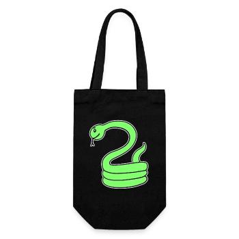 Schlange - Grüne Schlange - Geschenkbeutel für Flaschen - Schwarz - Vorne