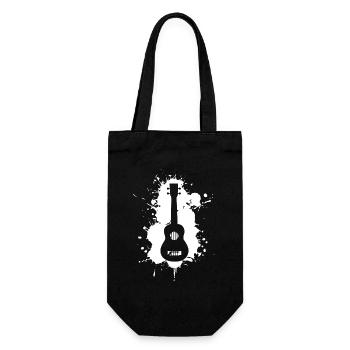 Lustige Ukulele Musik - Geschenkbeutel für Flaschen - Schwarz - Vorne