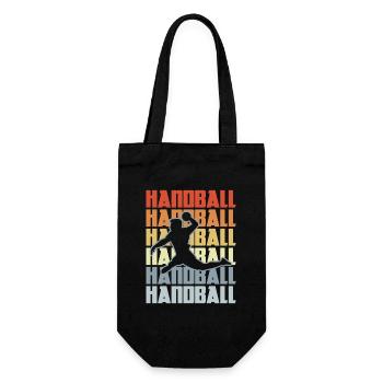 Vintage Handball - Geschenkbeutel für Flaschen - Schwarz - Vorne