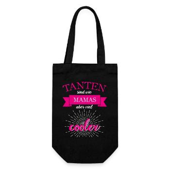 Tanten sind wie Mamas nur viel cooler - Geschenkbeutel für Flaschen - Schwarz - Vorne