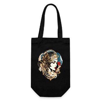 Aesthetic Woman with Technology Motif - Gift Bag for Bottles - black - Front