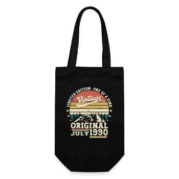 33rd Birthday Man Original July Vintage 1990 - Gift Bag for Bottles - black - Front