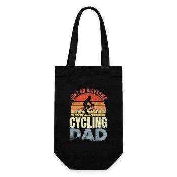 Fahrradfahrer Papa - Geschenkbeutel für Flaschen - Schwarz - Vorne