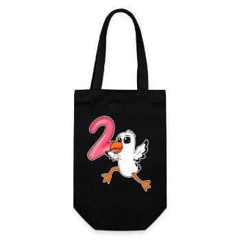 2nd birthday motif seagull - two years - Gift Bag for Bottles - black - Front