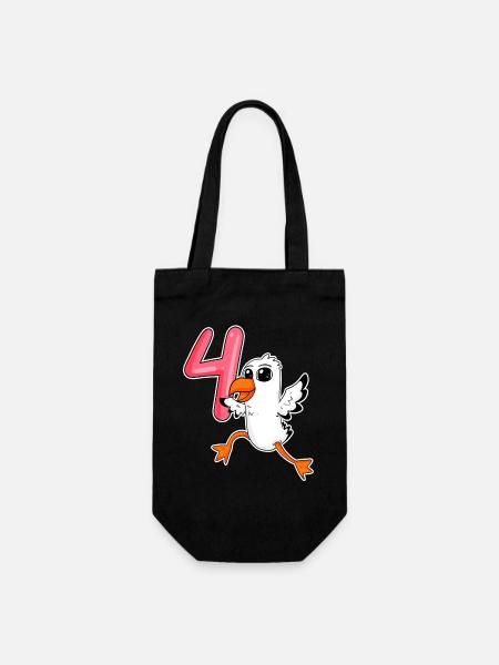 Mouette motif 4ème anniversaire - quatre ans - Sac à bouteille - noir