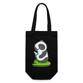 Panda Babyflasche Milch - Geschenkbeutel für Flaschen - Schwarz - Vorne