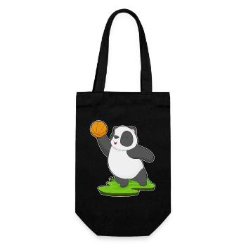Panda Basketball Player Basketball - Gift Bag for Bottles - black - Front