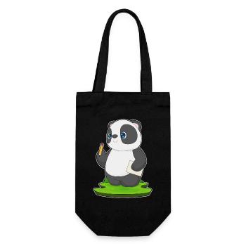 Panda Schüler Bleistift Schule - Geschenkbeutel für Flaschen - Schwarz - Vorne