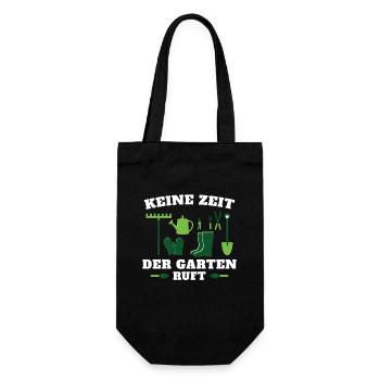 Gärtner | Keine Zeit der Garten ruft - Geschenkbeutel für Flaschen - Schwarz - Vorne