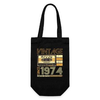49th Birthday Man Original July Vintage 1974 - Gift Bag for Bottles - black - Front