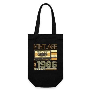 37th Birthday Man Original July Vintage 1986 - Gift Bag for Bottles - black - Front
