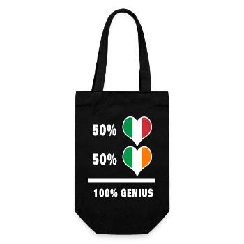 Irlande et Italie 100% drapeaux fantastiques - Sac à bouteille - noir - Devant