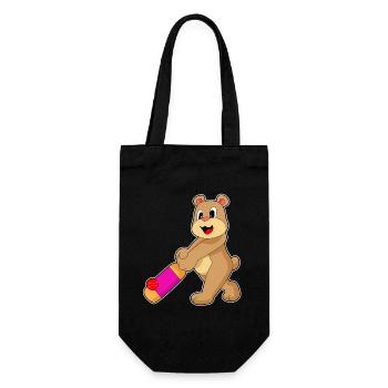 Bear Cricket Cricket Bats - Gift Bag for Bottles - black - Front