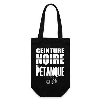 Pétanque ceinture noire Humour petanque - Sac à bouteille - noir - Devant