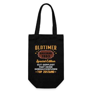 Oldtimer Baujahr 1993 Geburtstagsgeschenk - Geschenkbeutel für Flaschen - Schwarz - Vorne