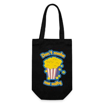 Popcorn - süß - don't make me salty - Geschenkbeutel für Flaschen - Schwarz - Vorne