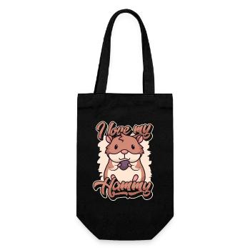 I love my Hammy Feldhamster Goldhamster - Geschenkbeutel für Flaschen - Schwarz - Vorne
