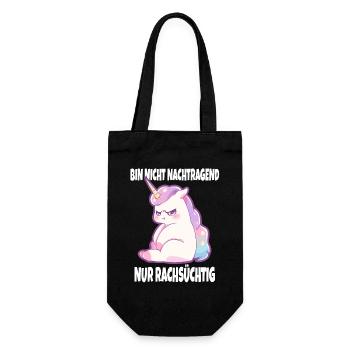 Nicht Nachtragend Nur Rachsüchtig Dickes Einhorn - Geschenkbeutel für Flaschen - Schwarz - Vorne