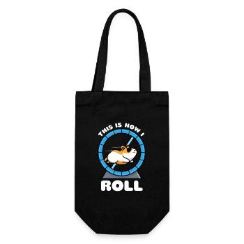 This Is How I Roll Goldhamster Zwerghamster - Geschenkbeutel für Flaschen - Schwarz - Vorne