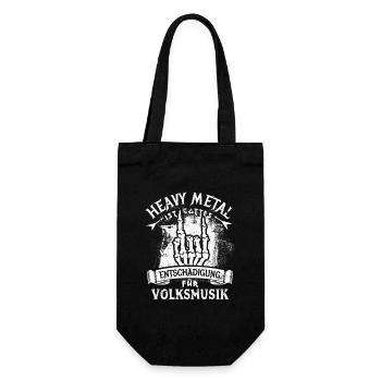 Heavy Metal - Gottes Entschädigung für Volksmusik - Geschenkbeutel für Flaschen - Schwarz - Vorne