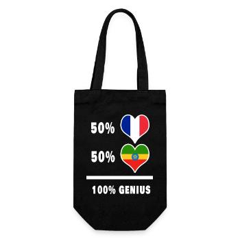 100% awesome flag of Ethiopia and France - Gift Bag for Bottles - black - Front