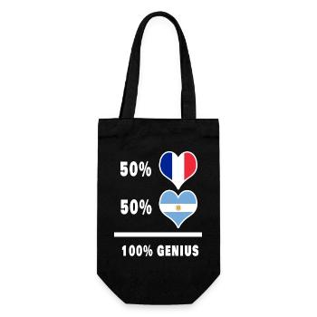 100% tolle Flagge von Argentinien und Frankreich - Geschenkbeutel für Flaschen - Schwarz - Vorne