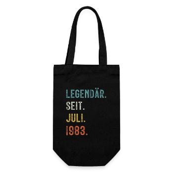 40 Geburtstag 40 Jahre Legendär Seit Juli 1983 - Geschenkbeutel für Flaschen - Schwarz - Vorne