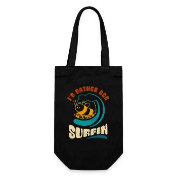 Je préfère le surf des abeilles - Autocollant - Sac à bouteille - noir - Devant